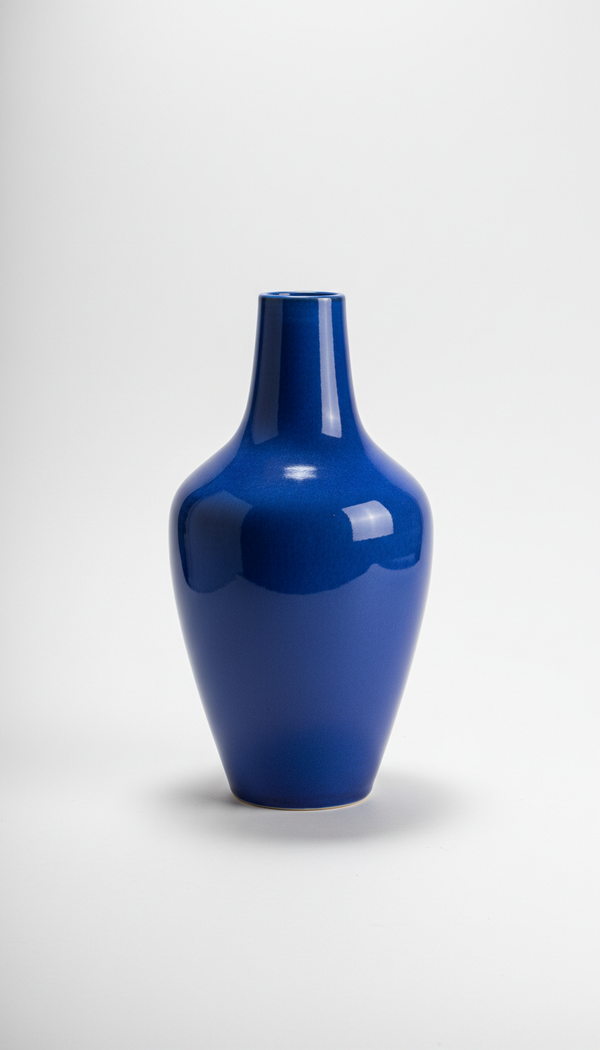Blue Ceramic Vase With Matte Finish
