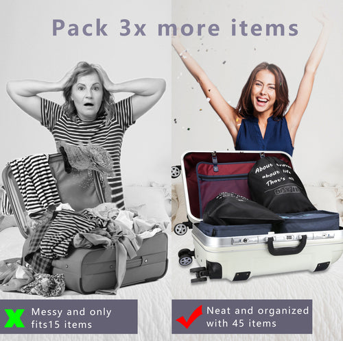 5-Piece Travel Packing Cubes Set with Mesh Tops